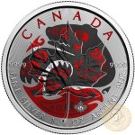 Canada BABY BEAR WITH SALMON Canadian Maple Leaf series THEMATIC DESIGN $5 Silver Coin 2017 High quality 1 oz